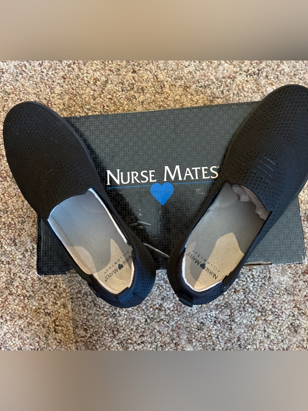 Nurse Mates Black Slip-On Woven Work Loafers